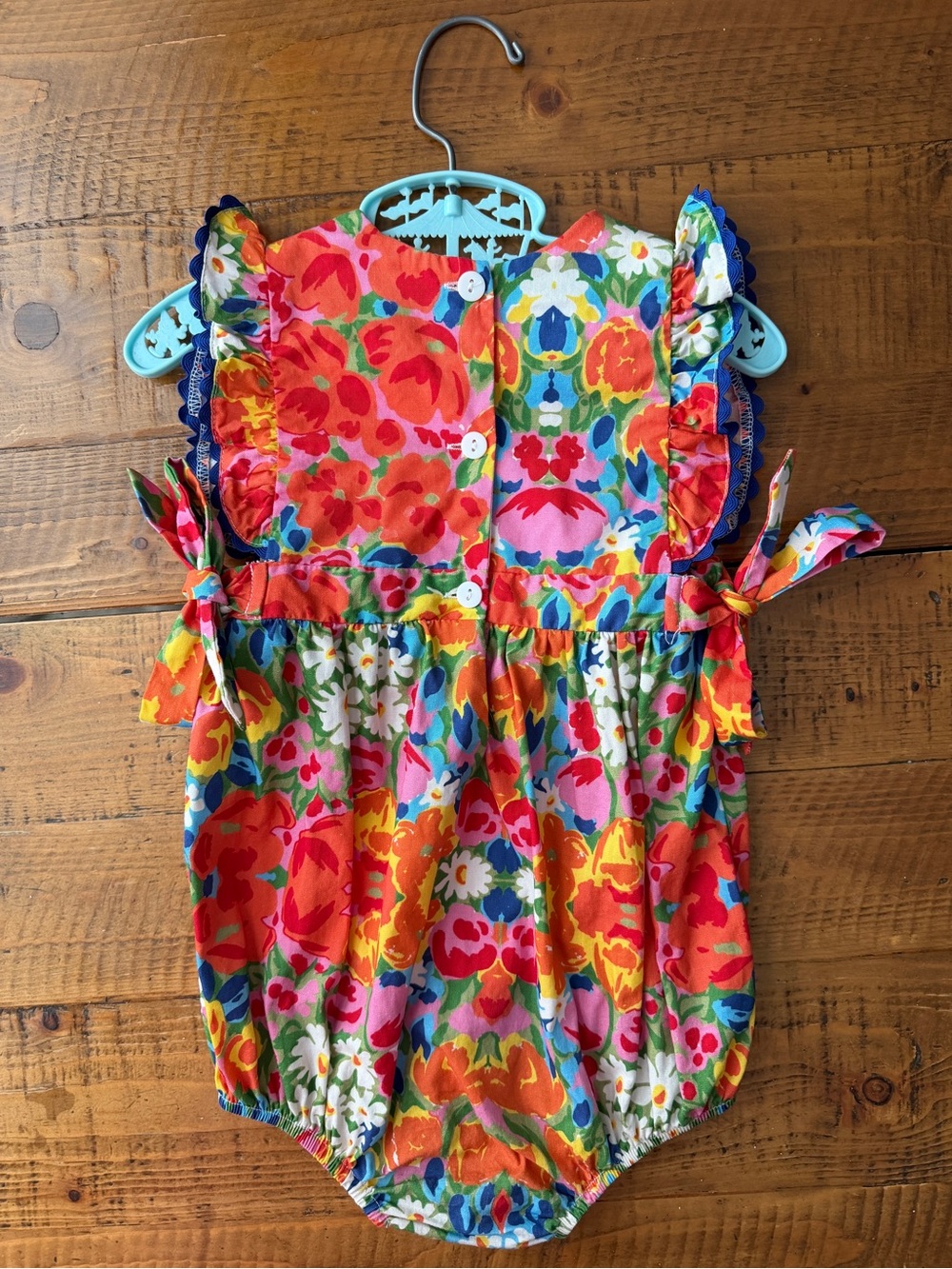 bella bliss Floral Ruffle bubble romper in Bright Multi-Color - Picture 9 of 12
